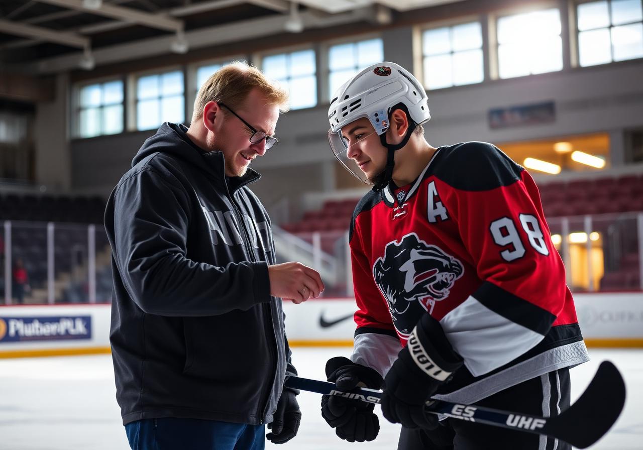 Coach mentoring player